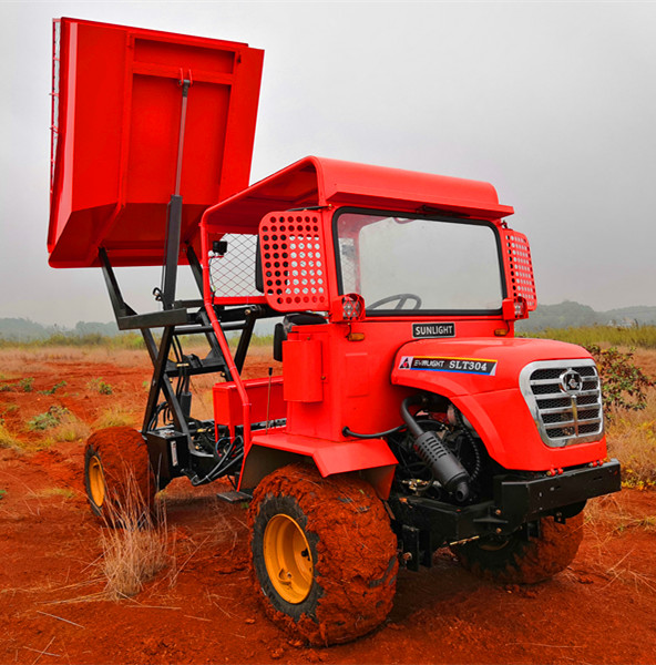 Κόκκινο χρώμα πλήρης υδραυλική οδήγηση 4 πλαισίων τόνου μίνι αγροτικών αρθρωμένη τρακτέρ 1